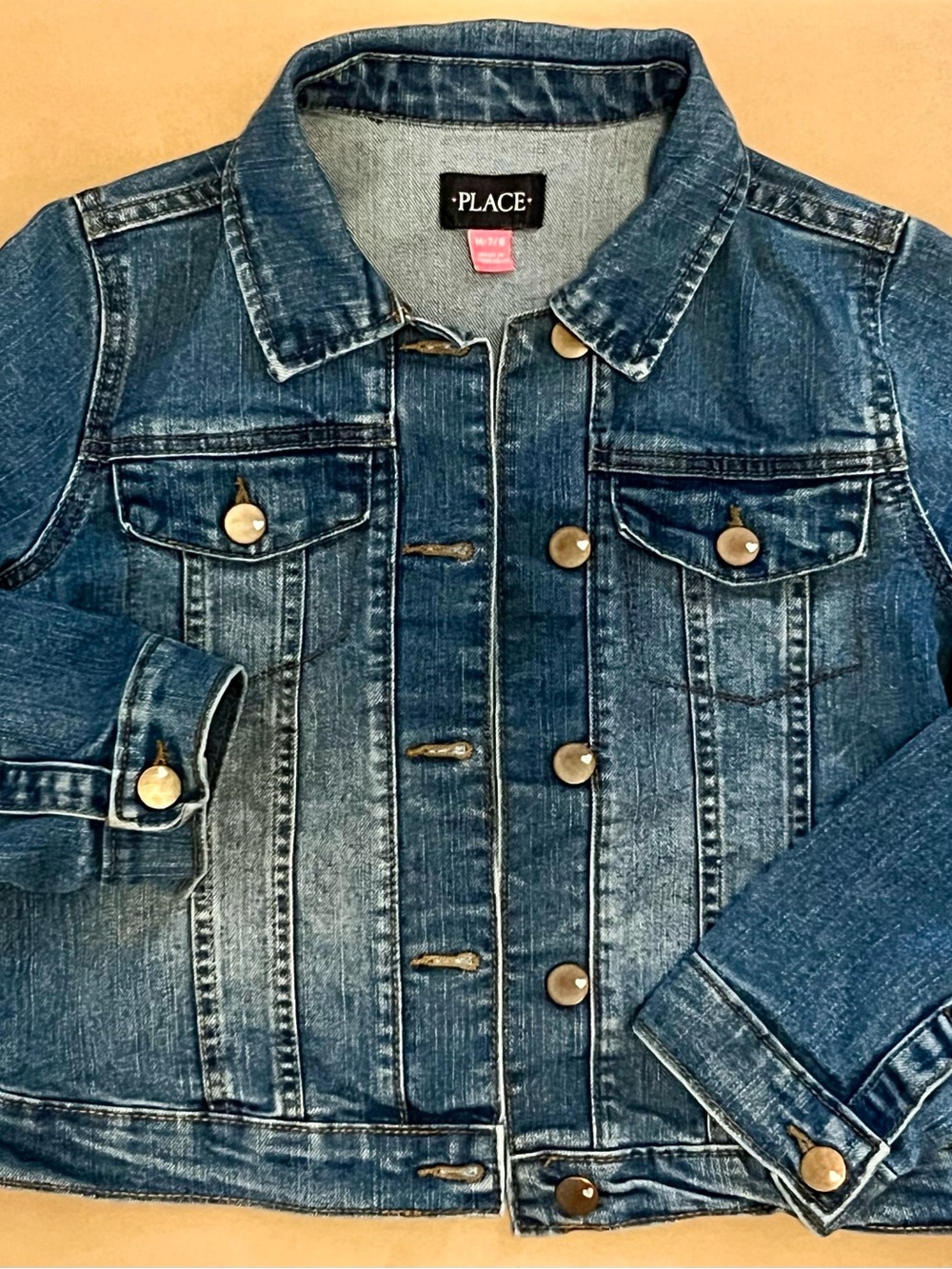 The Children's Place Blue Denim Jacket with Button Front